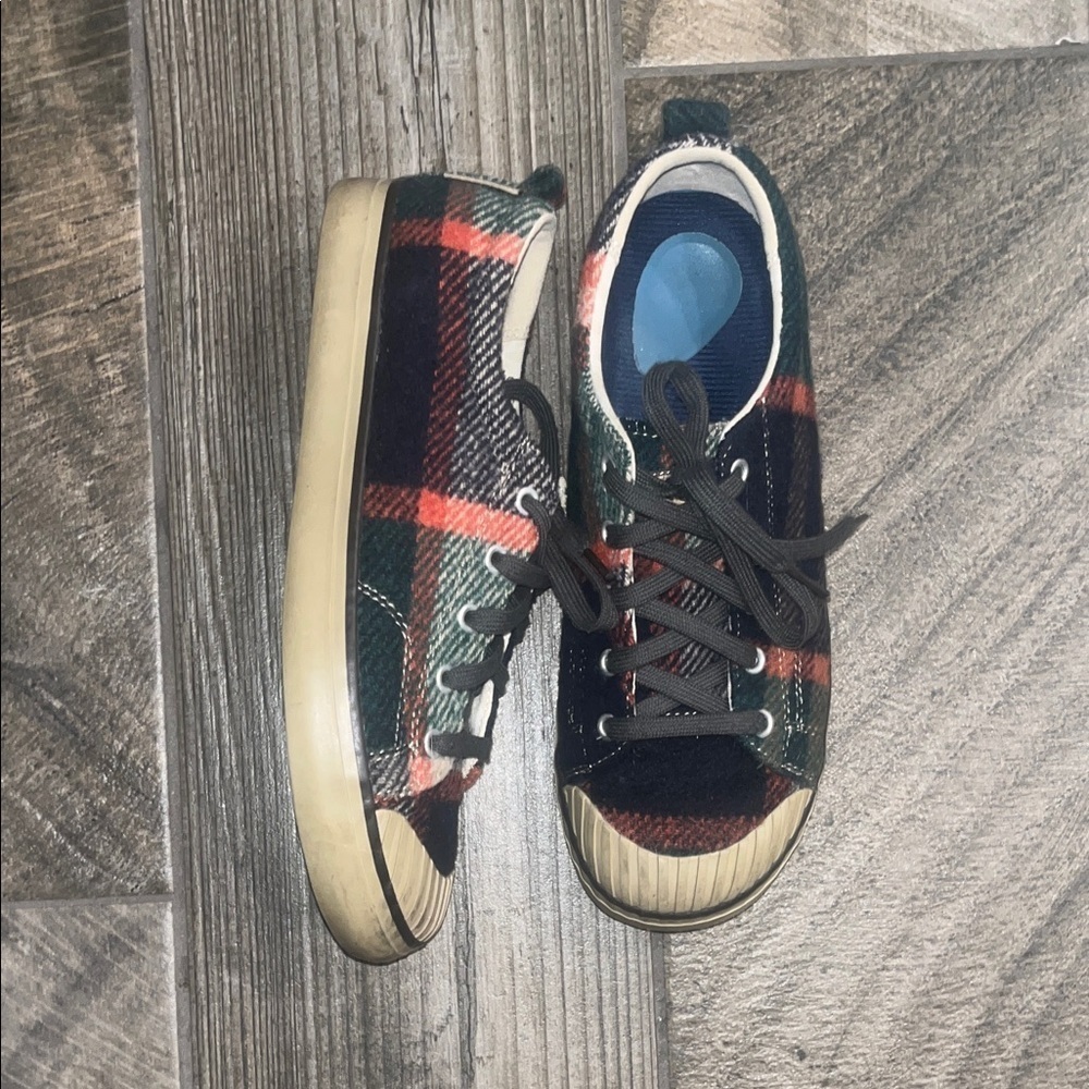 Keen Plaid Canvas Sneakers with Rubber Toe